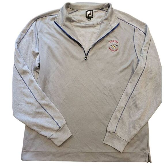 Footjoy Pullover Top Men's Large Grey Quarter Zip Lightweight Long Sleeve - Picture 1 of 5